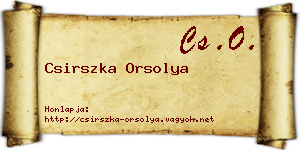 Csirszka Orsolya névjegykártya