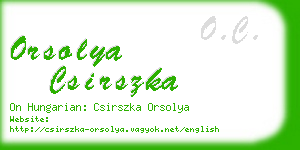 orsolya csirszka business card